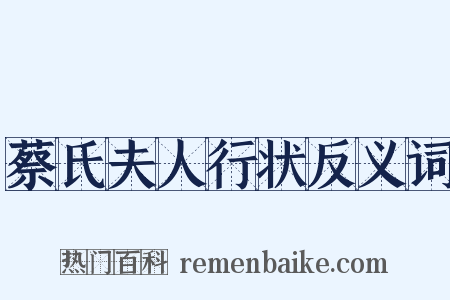 蔡氏夫人行状反义词是什么意思的图片